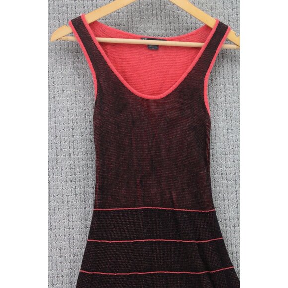 AX Armani Exchange Fit & Flare Dress Womens Small S Black/Pink Knit Sleeveless - Picture 3 of 10